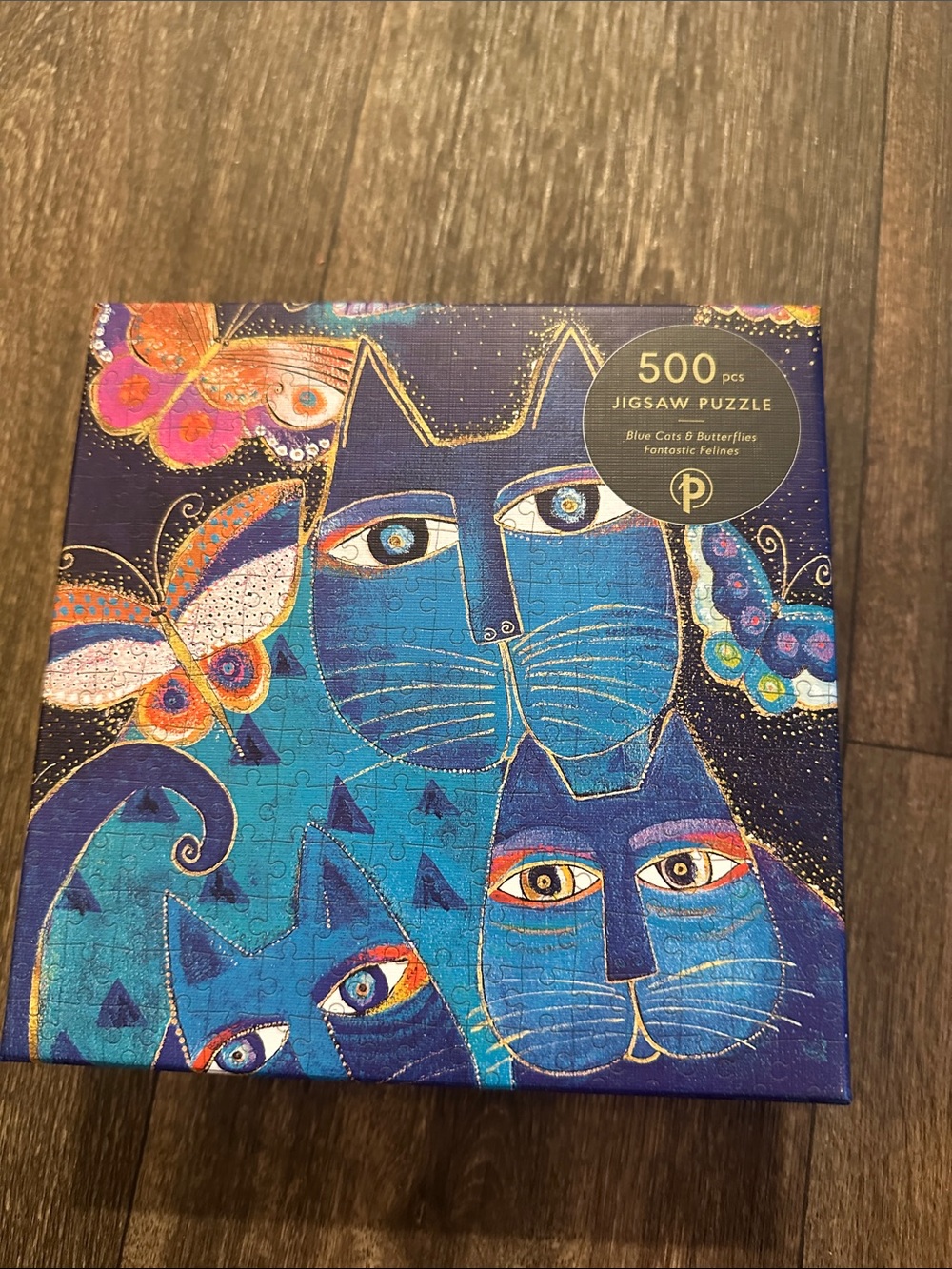Laurel Burch New Blue Cats & Butterflies 500-Piece Jigsaw Puzzle Artistic Blue